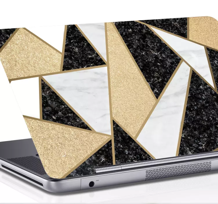 Mramorové čierno-biele dlaždice obaly na notebooky - Tenstickers