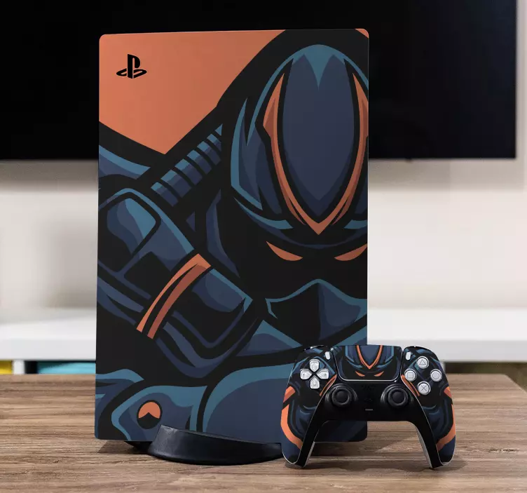Nahnevaná ninja herná playstation nálepka - Tenstickers