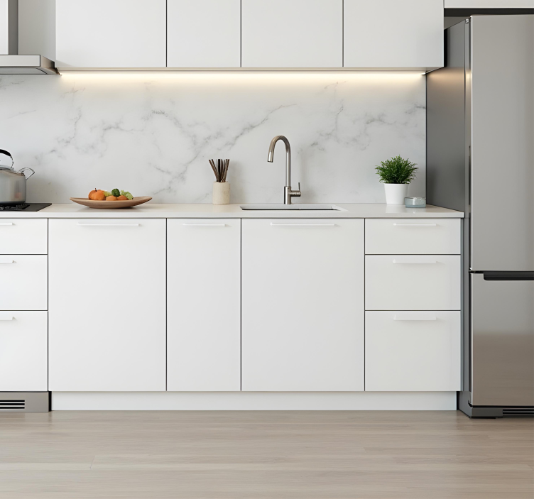 Nálepka do kuchyne obyčajný biely dizajn - Tenstickers