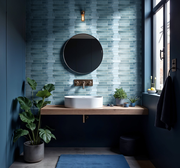 Nálepka do kúpeľne svetlomodrá - Tenstickers