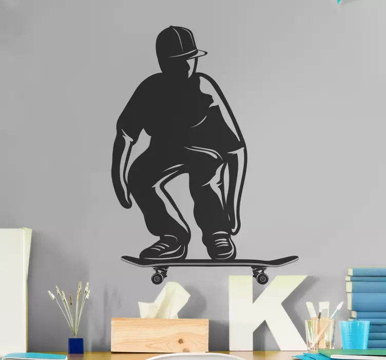 Nálepka extrémneho športu skáčúci skateboardista - Tenstickers