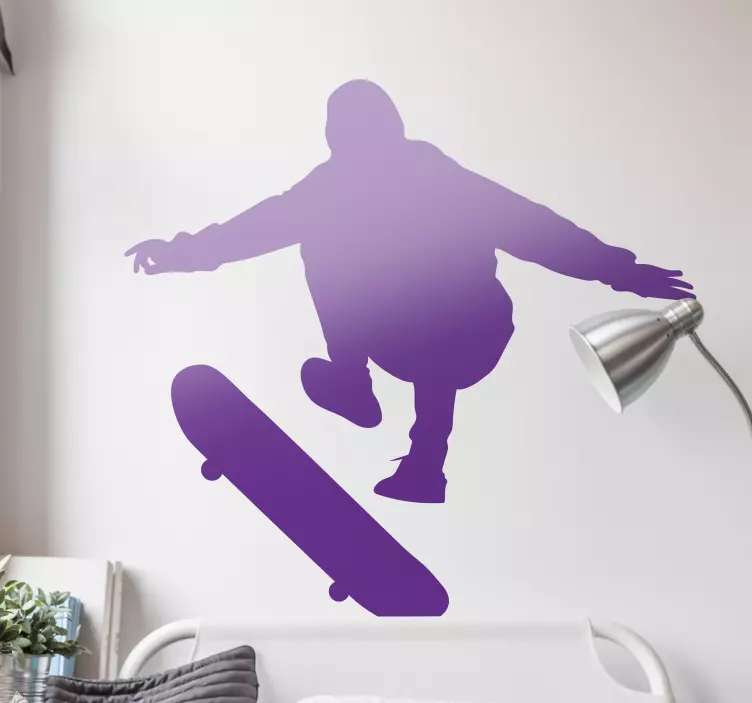 Nálepka extrémneho športu skateboardová akčná scéna - Tenstickers