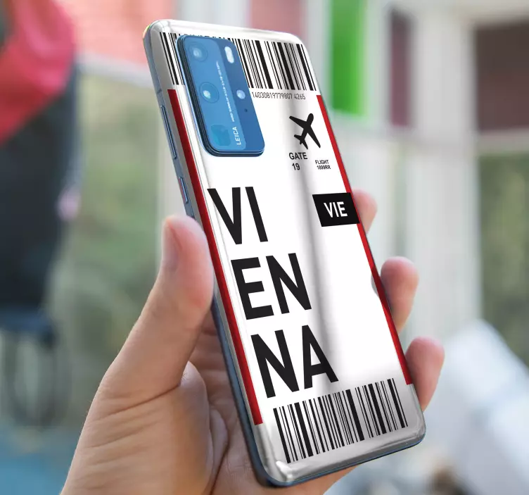 Nálepka Huawei palubný lístok do viedne - Tenstickers