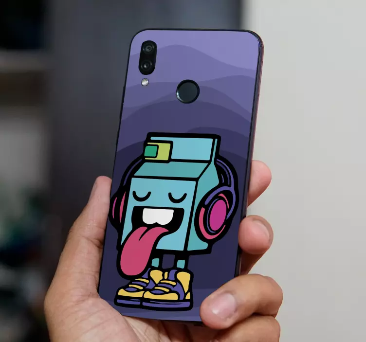 Nálepka Huawei robot vyplazený jazyk - Tenstickers