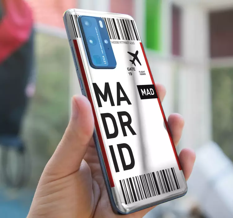 Nálepka Huawei letiskový lístok na madrid - Tenstickers