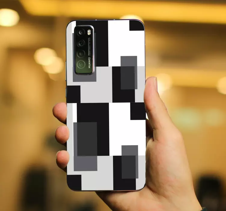 Nálepka Huawei sivý geometrický vzor - Tenstickers