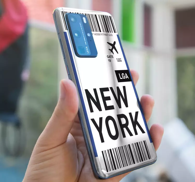Nálepka huawei palubný lístok new york - Tenstickers