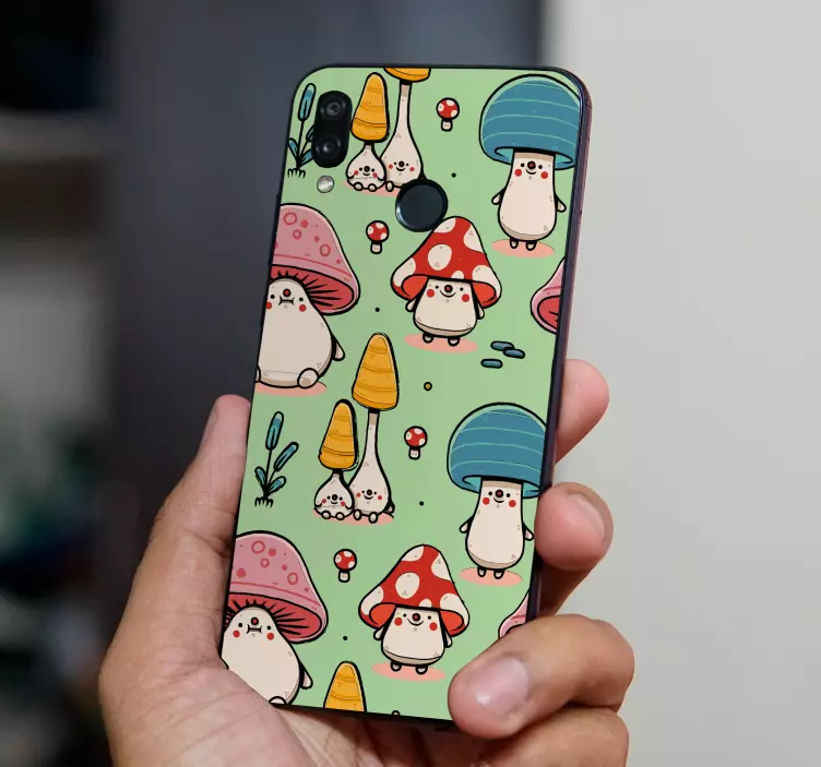 Nálepka Huawei rozkošné figúrky húb - Tenstickers