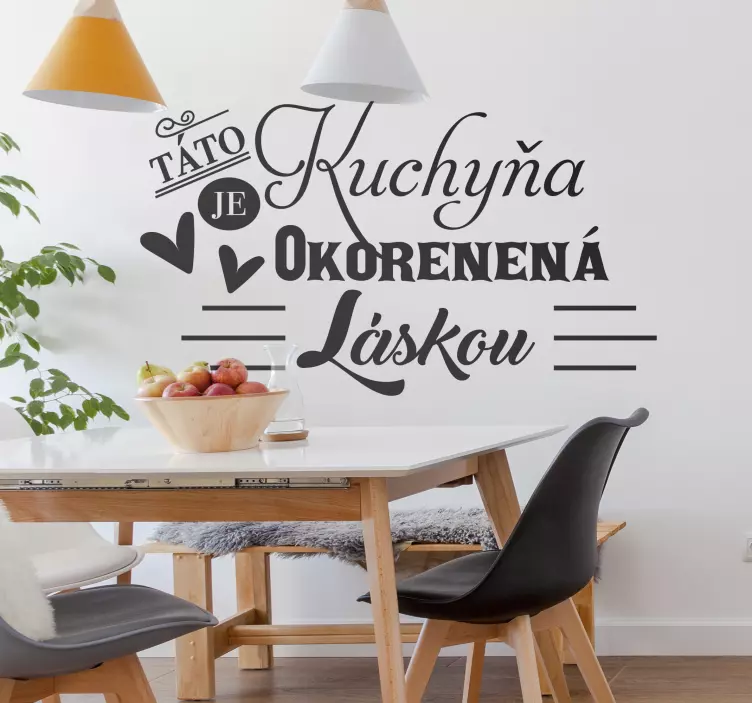 Nálepka na stenu kuchyňa okorenená láskou - Tenstickers