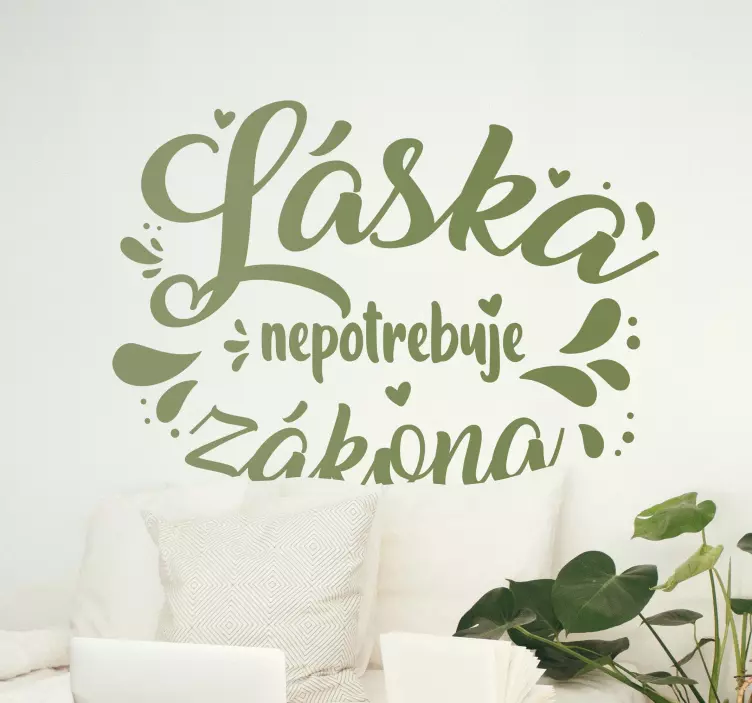 Nálepka Láska nepotrebuje zákona - Tenstickers