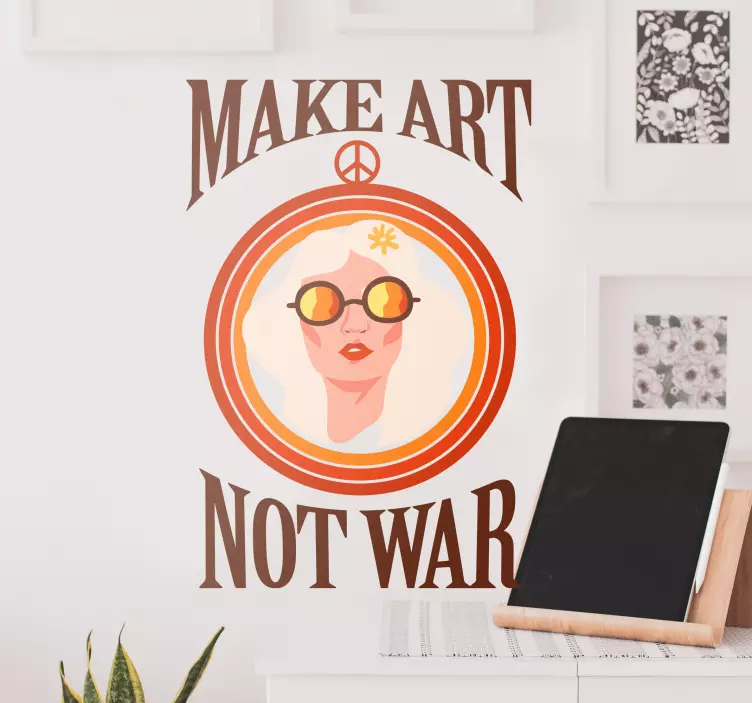 Nálepka na stenu make art not war - Tenstickers