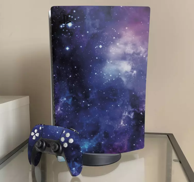 Modro fialová samolepka galaxie ps5 - Tenstickers