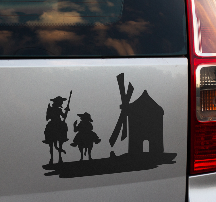 Nálepka na auto quijote a sancho panza - Tenstickers