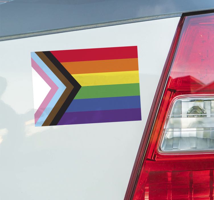 Nálepka na auto vlajka pokroku lgbtq - Tenstickers
