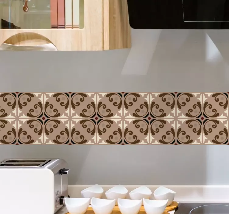 Nálepka na dlaždice elegantný béžový vzor - Tenstickers