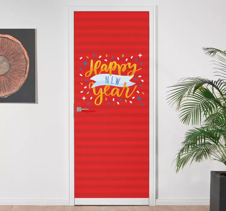 Vianočná nálepka sviatočné novoročné pozdravy - Tenstickers