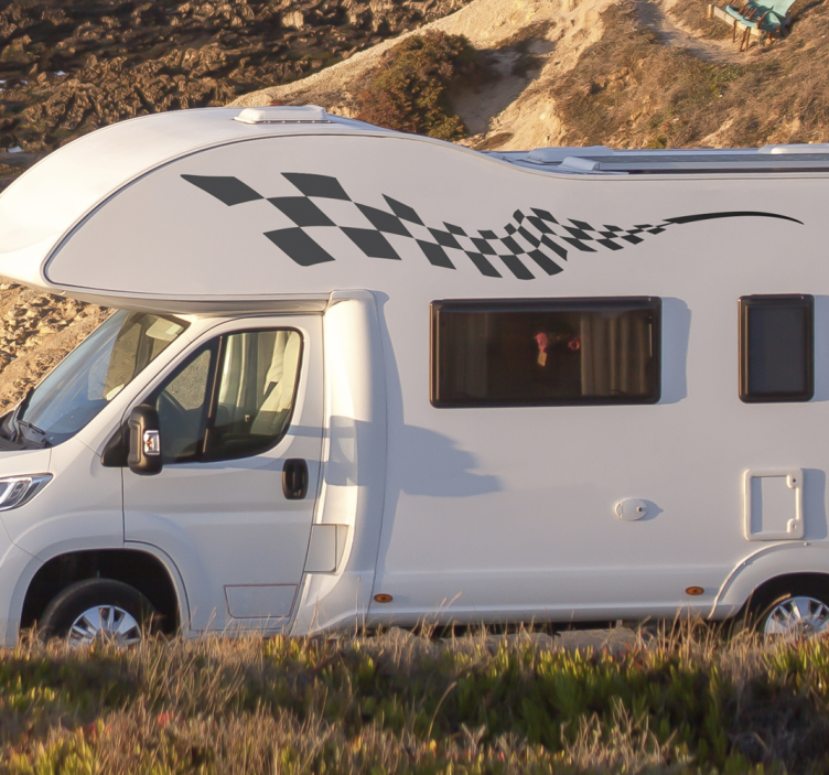 Nálepka na karavan strana závodných blokov - Tenstickers