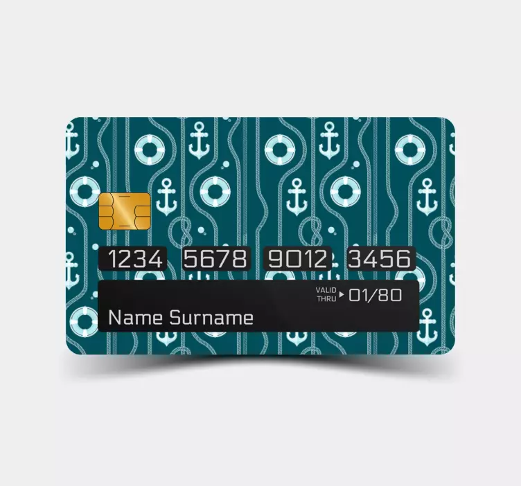 Nálepka na kreditnú kartu kotvy a kruhy - Tenstickers