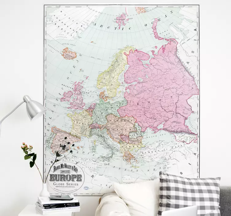 Nálepka na stenu mapa Európy z roku 1900 - Tenstickers