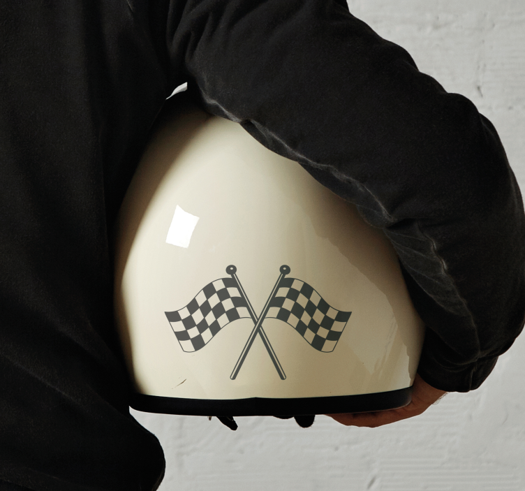 Nálepka na motorku dizajn pretekárskych vlajok - Tenstickers