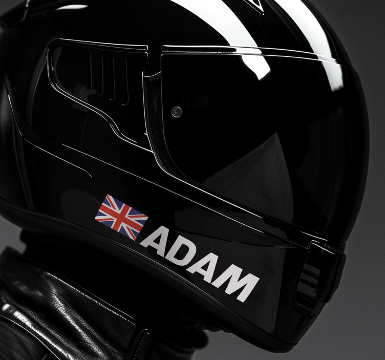 Nálepka na motorku meno s dizajnom vlajky - Tenstickers