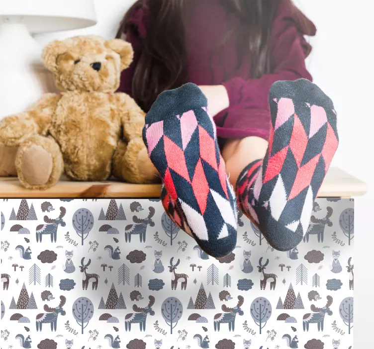 Nálepka na nábytok so severskými zvieratami - Tenstickers