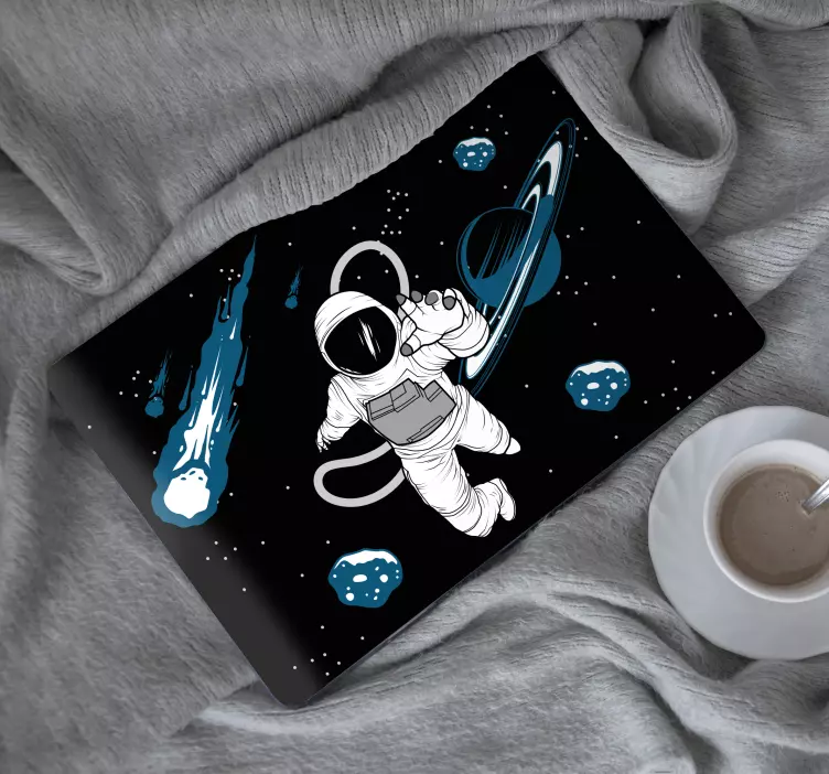 Nálepka na notebook astronaut vo floating kozmose - Tenstickers