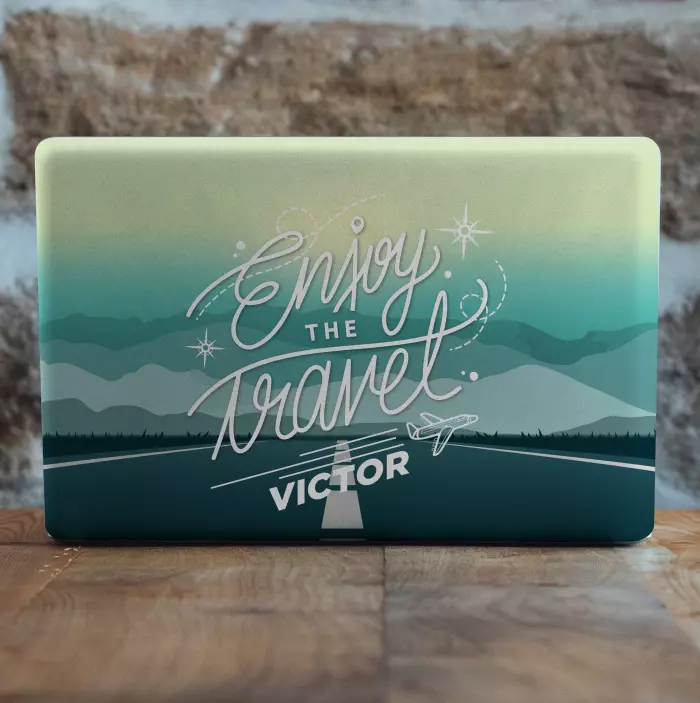 Nálepka na notebook cestovateľský dobrodružný dizajn - Tenstickers