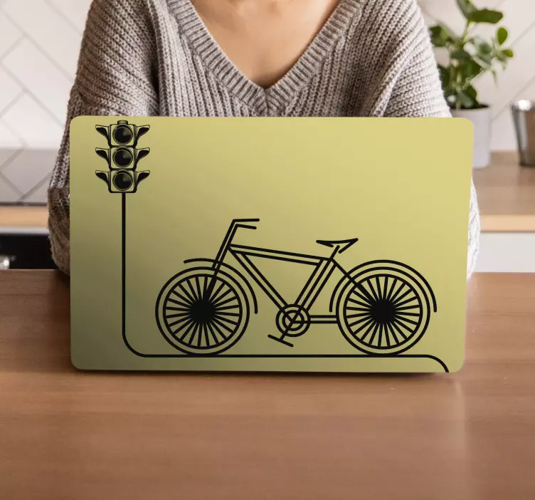 Nálepka na notebook cyklistický dopravný signál - Tenstickers