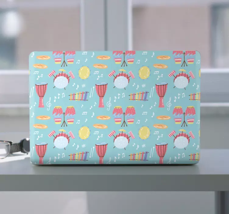 Nálepka na notebook farebné hudobné prvky - Tenstickers