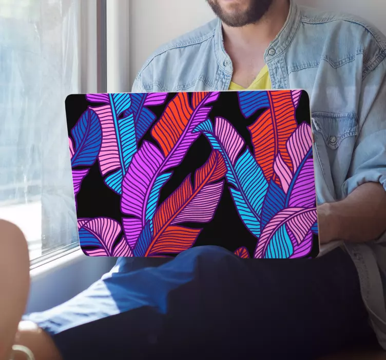 Nálepka na notebook farebný listový vzor - Tenstickers