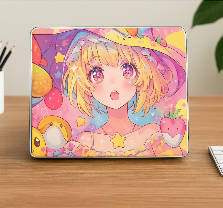 Nálepka na notebook kawaii pastelový anime obal - Tenstickers