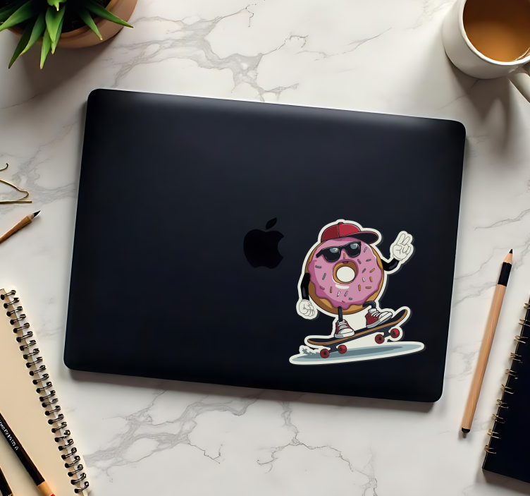 Nálepka na notebook korčuliar donat - Tenstickers