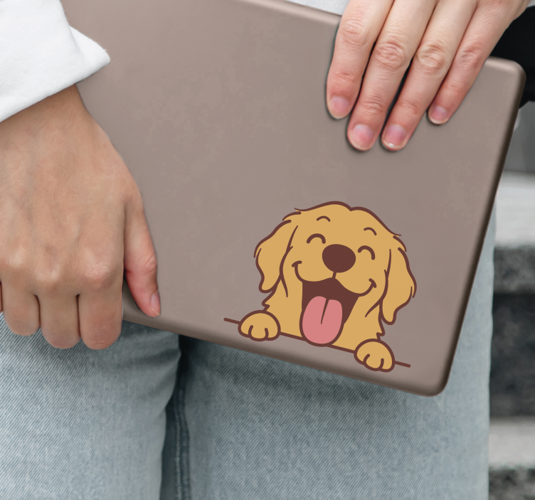 Nálepka na notebook labrador s vyplazeným jazykom - Tenstickers