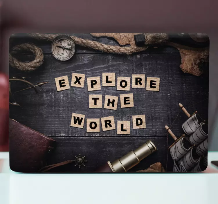 Nálepka na notebook objavte svet - Tenstickers