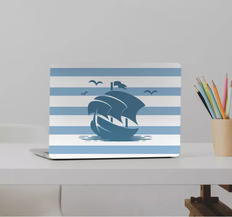 Nálepka na notebook oceánska téma plachetnice - Tenstickers
