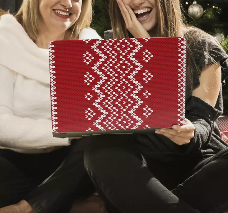 Nálepka na notebook pletený vzorovaný poťah - Tenstickers