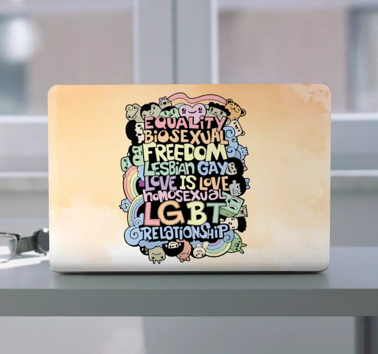 Nálepka na notebook prejav lásky lgbt - Tenstickers