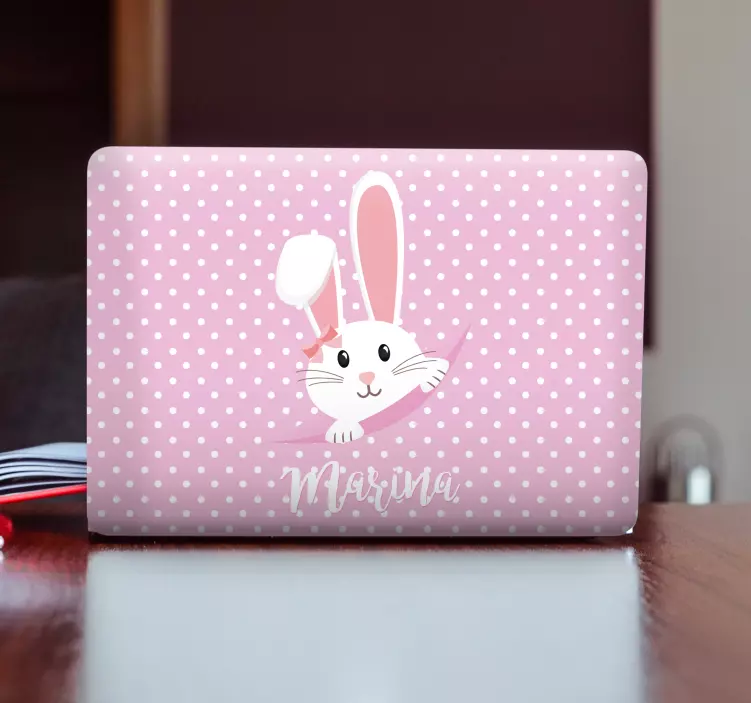 Nálepka na notebook roztomilá tvárička zajačika - Tenstickers