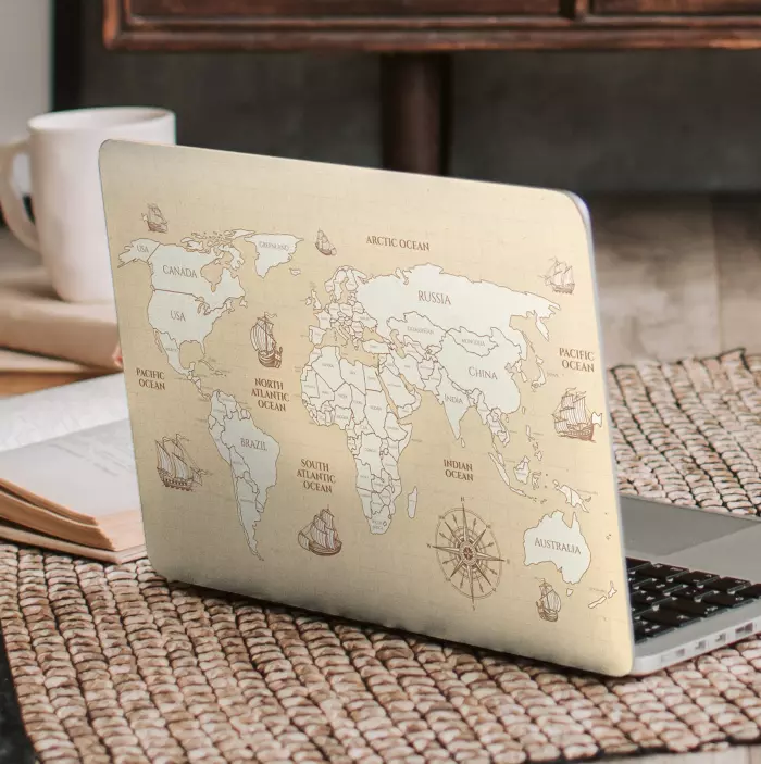 Nálepka na notebook s globálnou mapou - Tenstickers