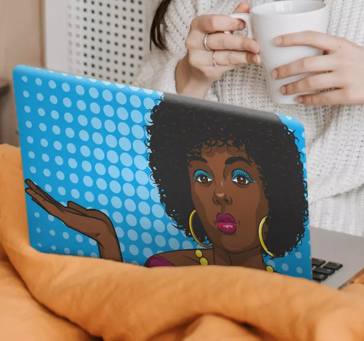 Nálepka na notebook s portrétom štýlovej ženy - Tenstickers