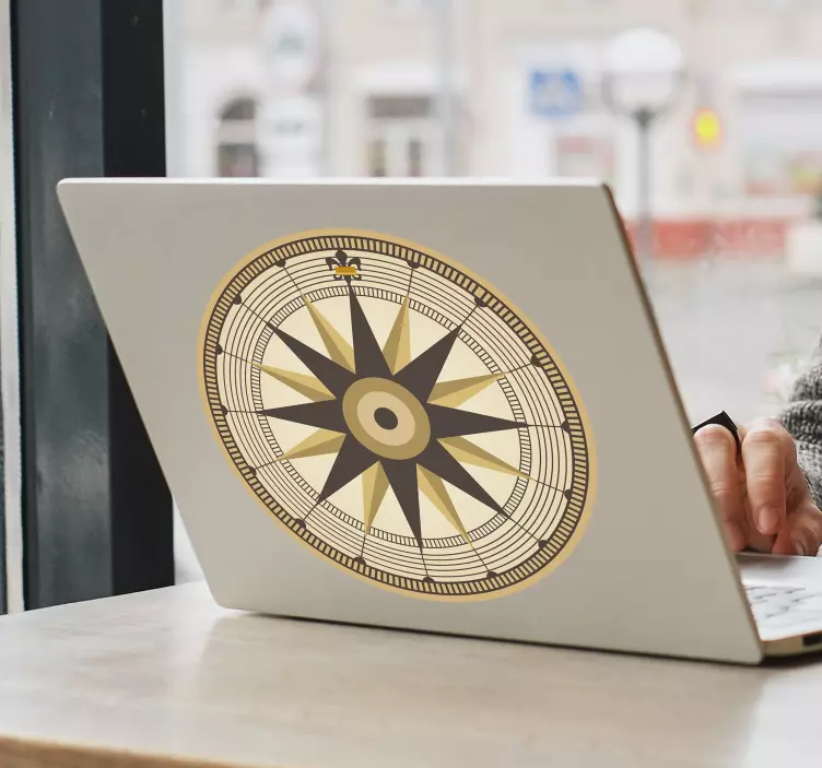Nálepka na notebook s symbolom kompasu - Tenstickers