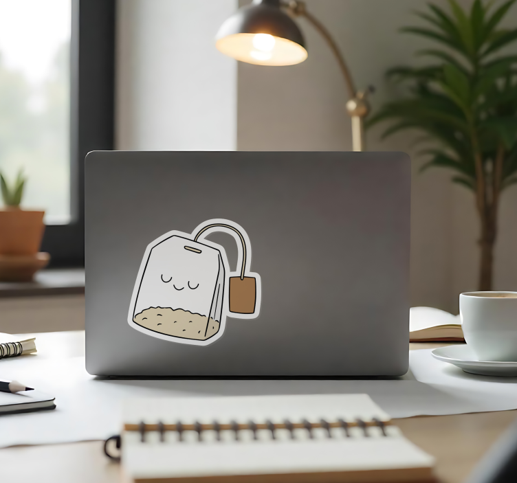 Nálepka na notebook šťastné čajové vrecúško - Tenstickers