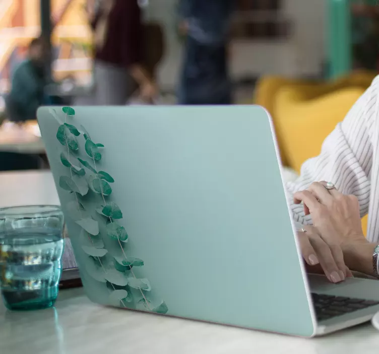 Nálepka na notebook vzor eukalyptového listu - Tenstickers