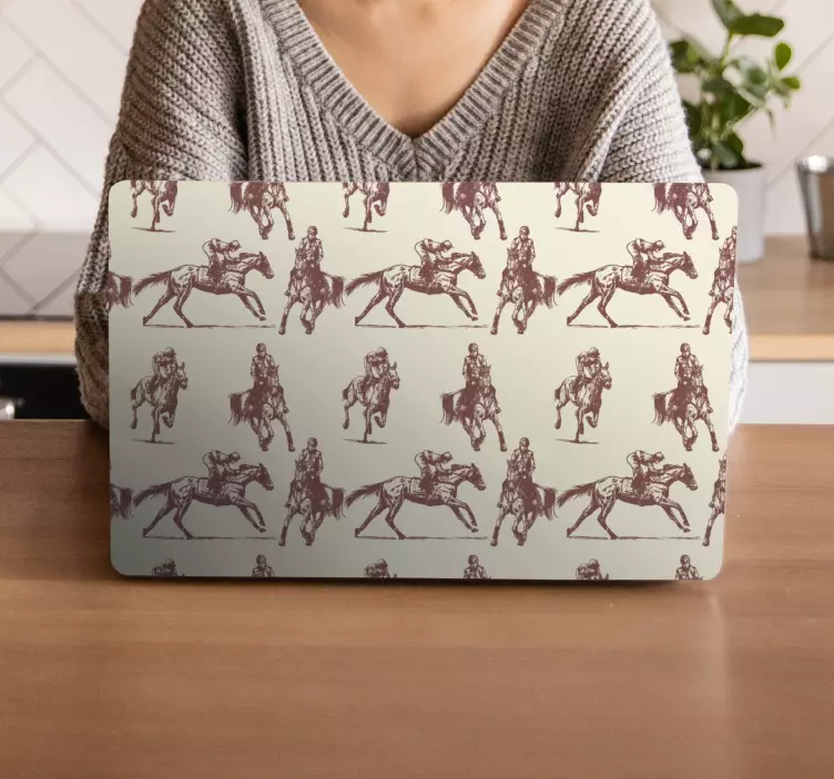 Nálepka na notebook vzor jazdeckej postavy - Tenstickers