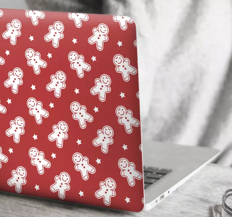 Nálepka na notebook vzor perníkovej postavičky - Tenstickers