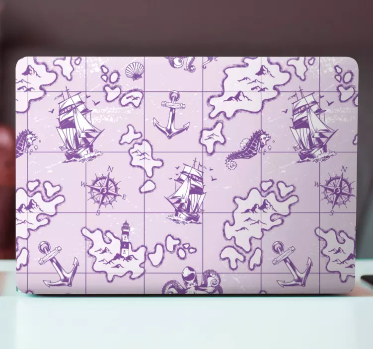 Nálepka na notebook vzory s námorníckou tematikou - Tenstickers