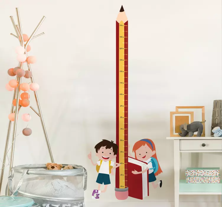 školský meter ozdobné výšky grafu obtlačky - Tenstickers