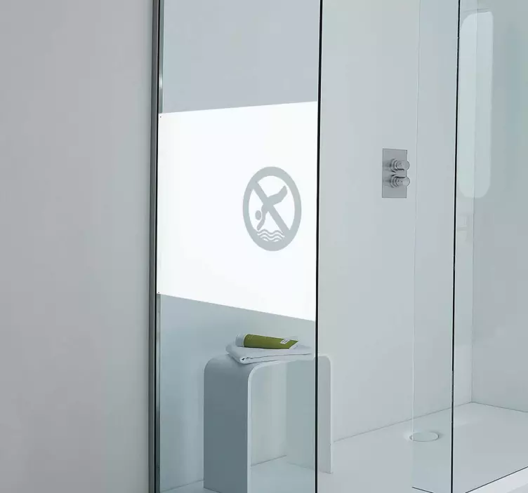 Nálepka na sprchu značka zákazu plávania - Tenstickers