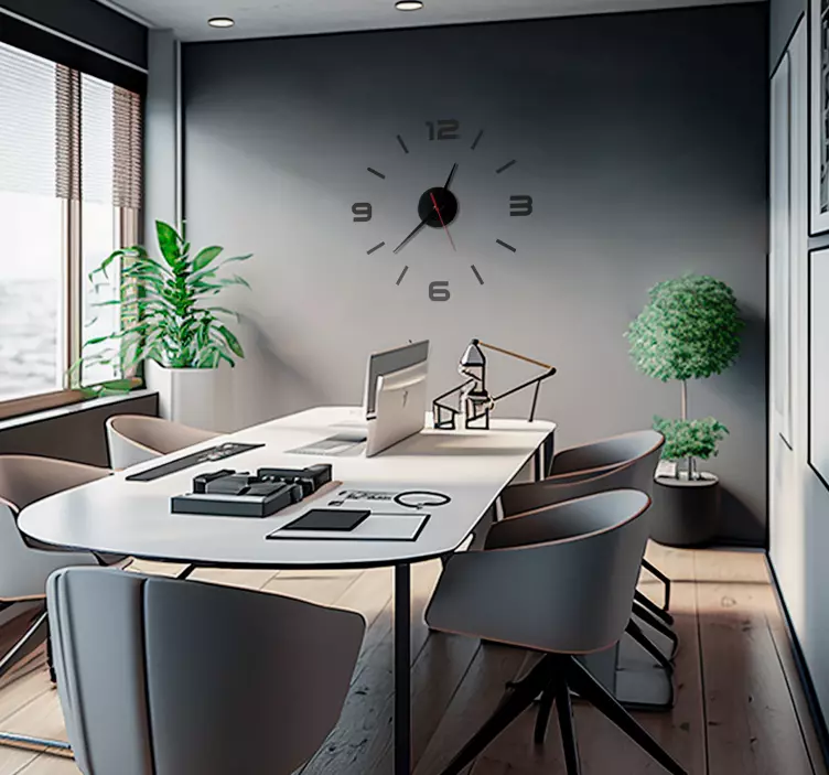 Hodiny samolepka na stenu pruhy a číslaPruhy a čísla - Tenstickers